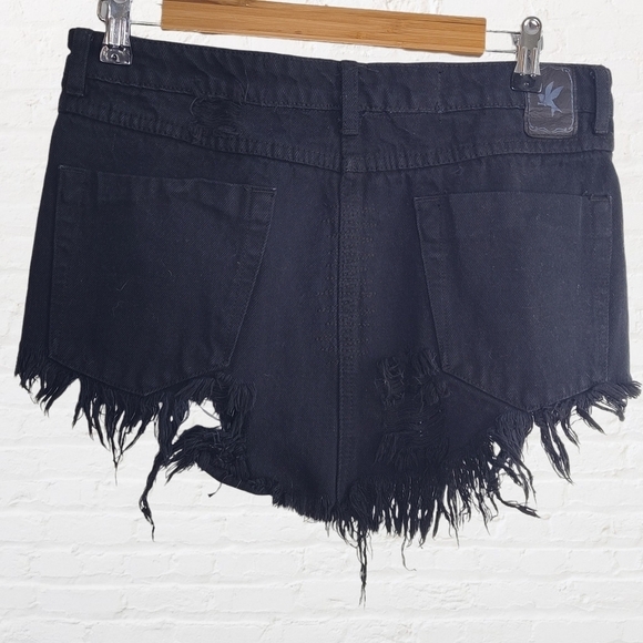 One teaspoon micro mini distressed black denim skirt - Picture 4 of 8